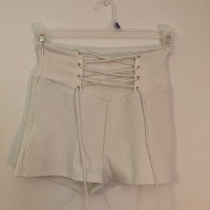 White corset shorts